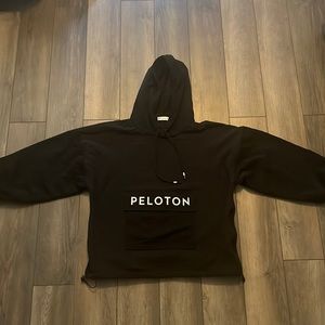 Oversized Peloton hoodie with cinch-able waist